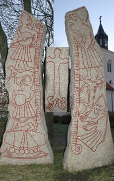 Runesten fra Ledberg kirkegård på øen Gotland, Sverige.