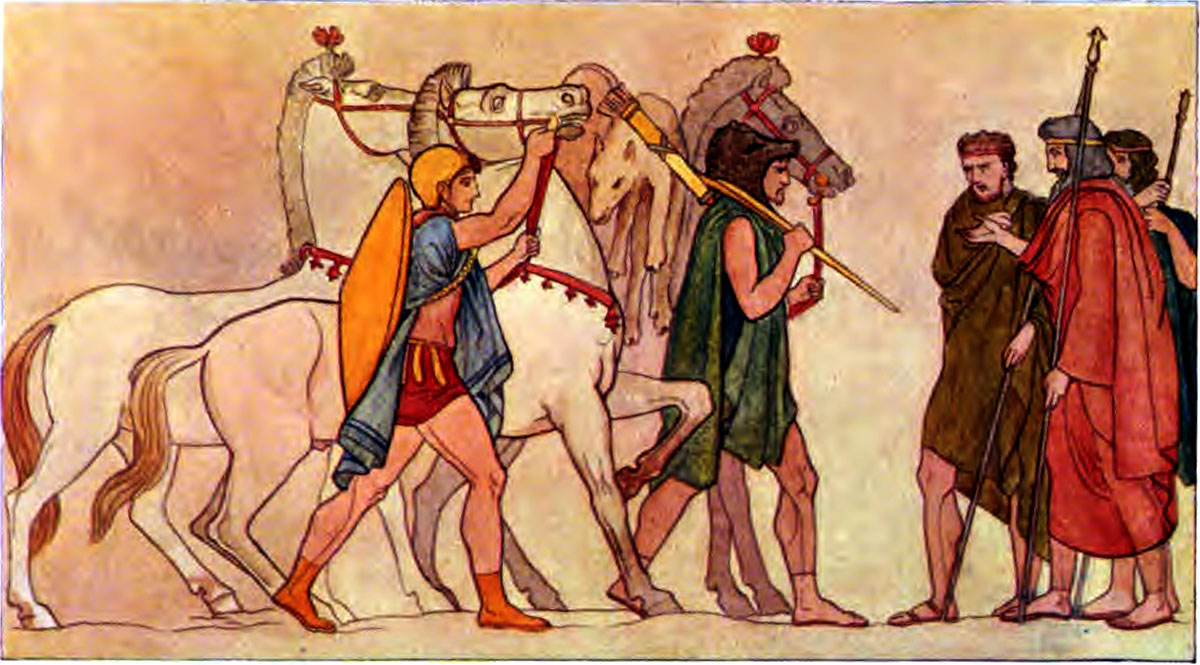 Diomed and Ulysses returning with the spoils of Rhesus