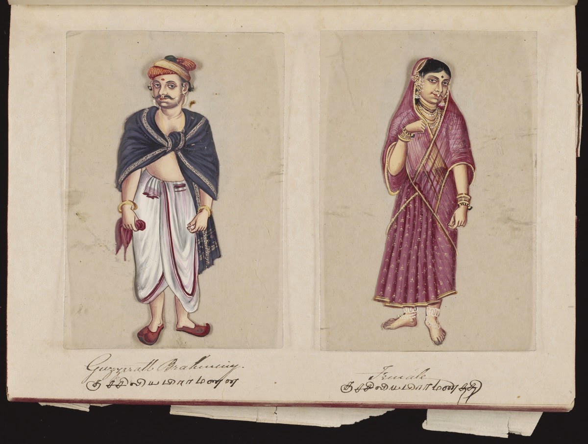 Seventy-two-Specimens-of-Castes-in-India-12-Guzzeratt-Brahminy-and-Female