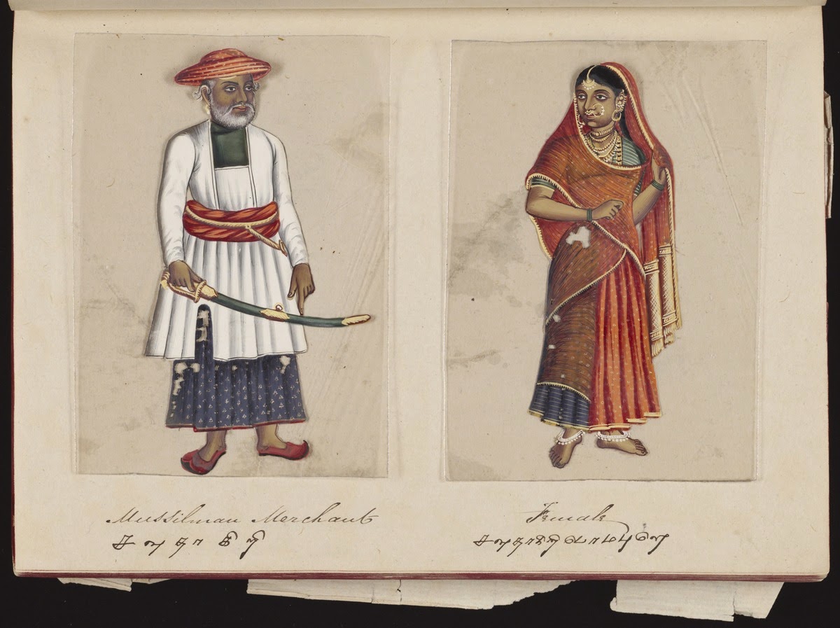 Seventy-two-Specimens-of-Castes-in-India-16-Mussilman-Merchant-and-his-Wife