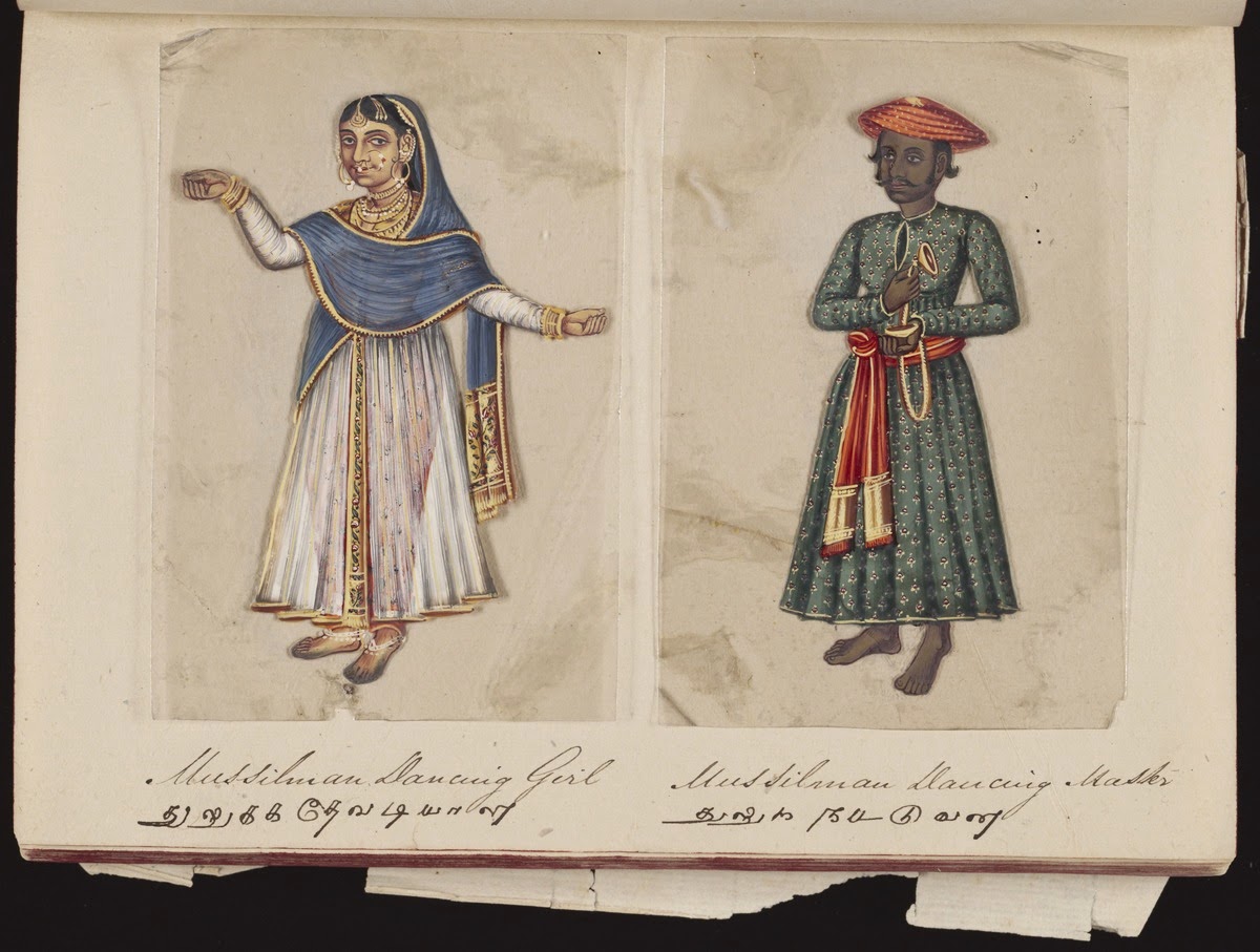 Seventy-two-Specimens-of-Castes-in-India-27-Mussilman-Dancing-Girl-and-Mussilman-Dancing-Master