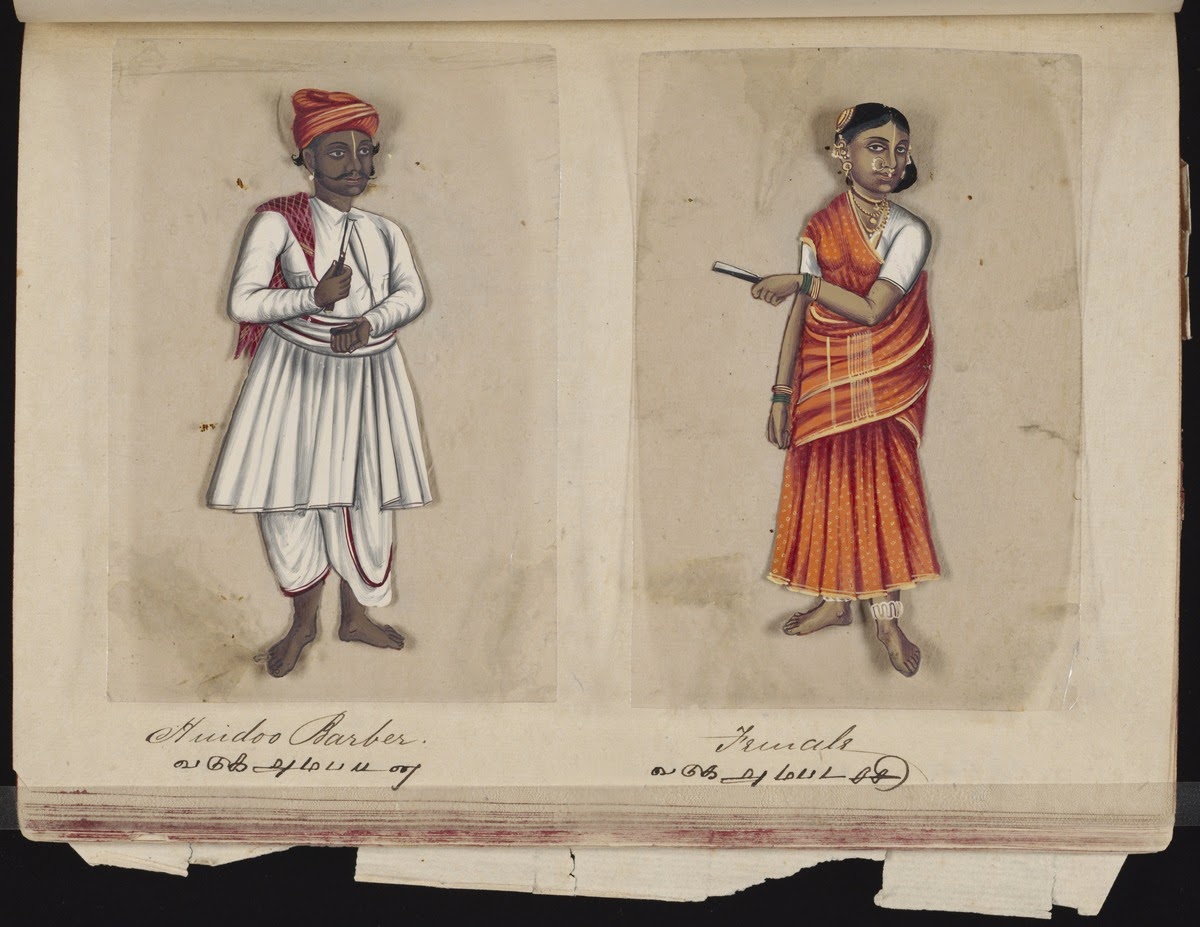 Seventy-two-Specimens-of-Castes-in-India-44-Hindoo-Barber-and-his-Wife