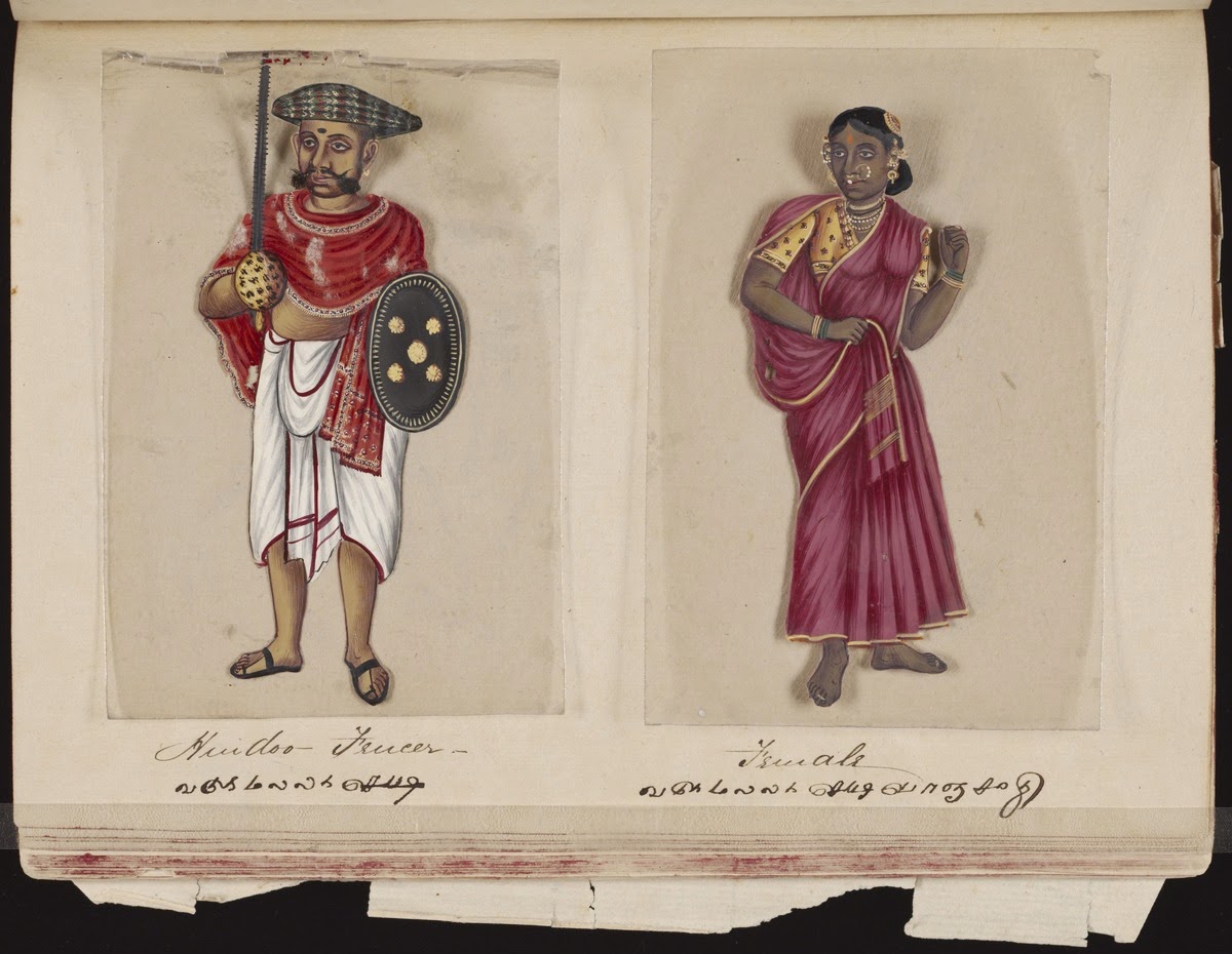 Seventy-two-Specimens-of-Castes-in-India-45-Hindoo-Fencer-and-his-Wife