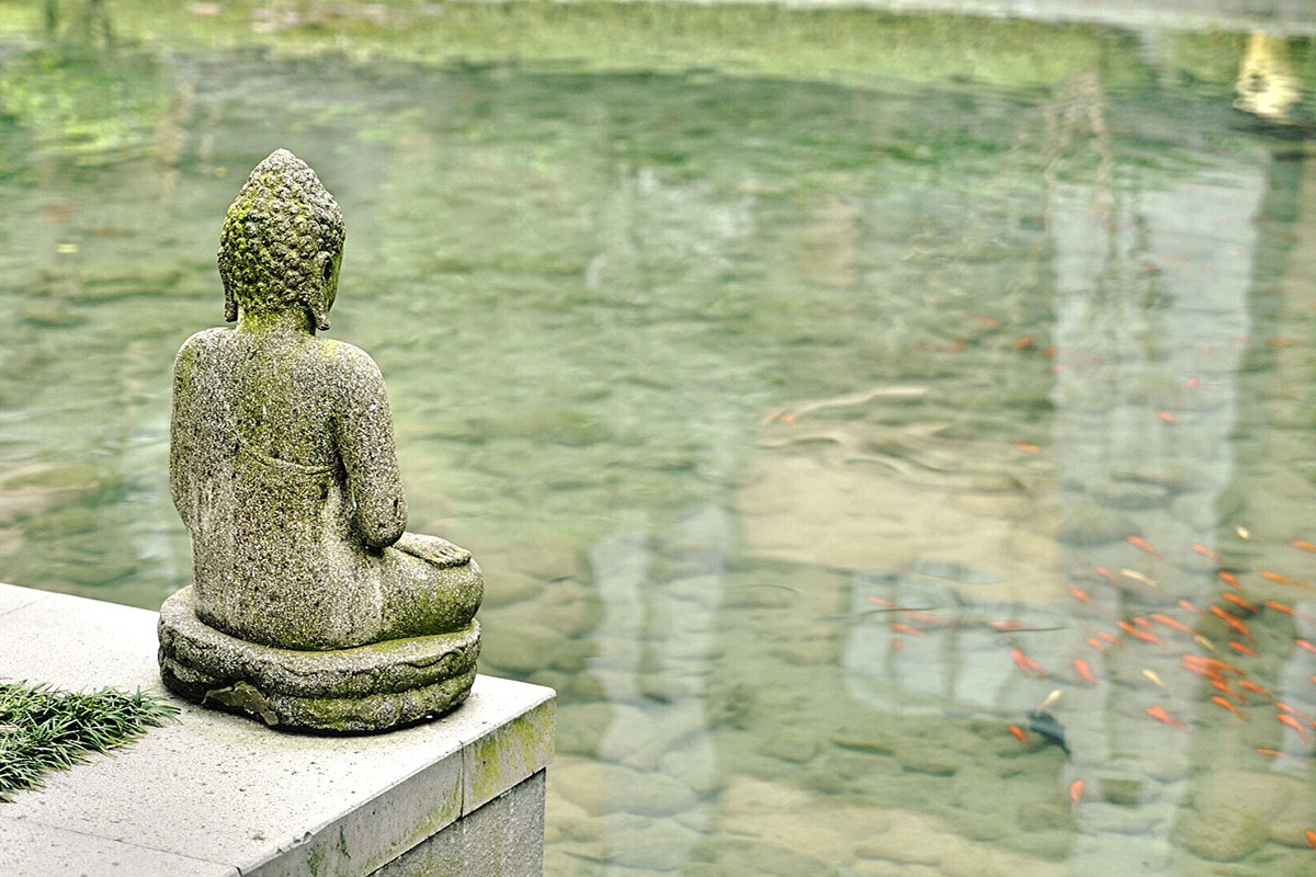 Buddha sten have vand