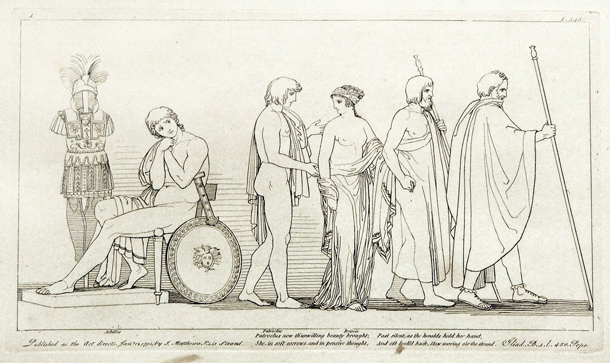 Tegning af John Flaxman - Iliade sang nr. 1