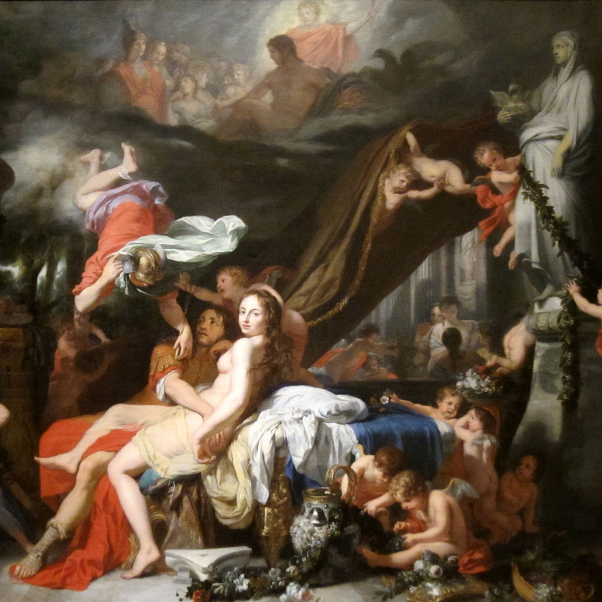 Hermes beordrer Kalypso at løslade Odysseus af Gerard de Lairesse
